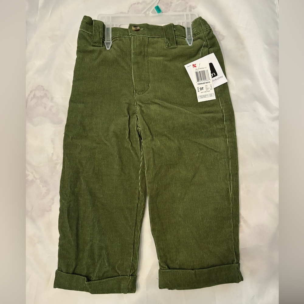 NWT Toddler Dark Green Corduroy Pants Boys
